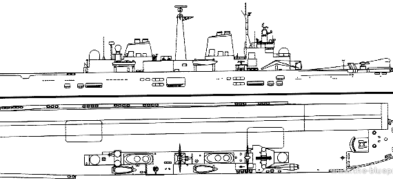 Aircraft carrier HMS Invincible R05 1993 (Light Carrier) - drawings, dimensions, pictures