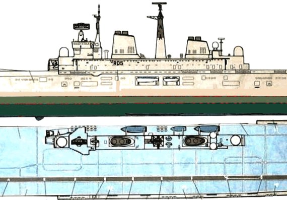 Корабль HMS Invincible R05 (Aircraft Carrier) (1982) - чертежи, габариты, рисунки