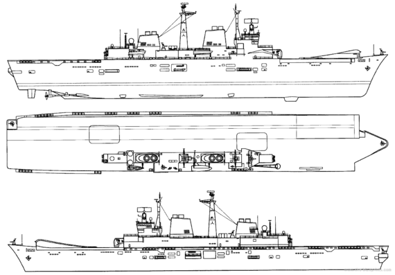 Aircraft carrier HMS Invincible R05 (Light Carrier) - drawings, dimensions, pictures