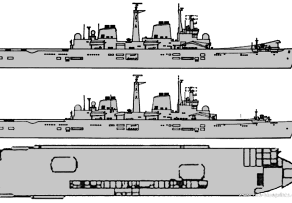 Авианосец HMS Invincible Ro-5 - чертежи, габариты, рисунки
