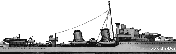 Эсминец HMS Ithuriel (Destroyer) (1942) - чертежи, габариты, рисунки
