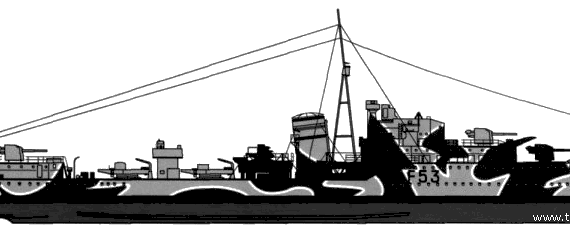 Destroyer HMS Janus (Destroyer) (1940) - drawings, dimensions, pictures