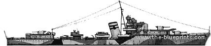 Эсминец HMS Kandahar (Destroyer) (1942) - чертежи, габариты, рисунки