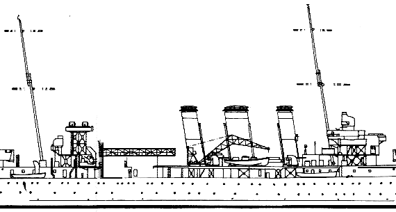 Крейсер HMS Kent 1935 (Heavy Cruiser) - чертежи, габариты, рисунки