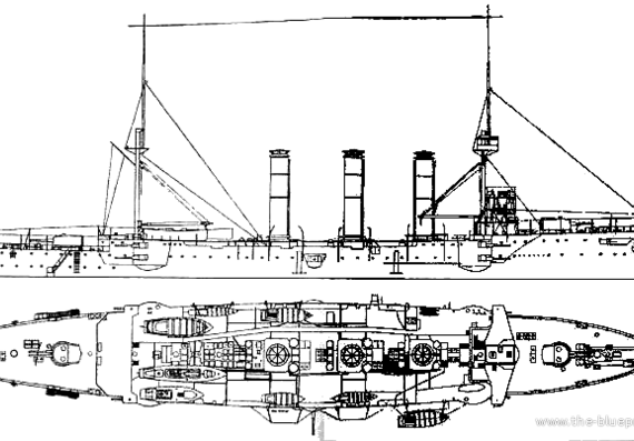 Cruiser HMS Kent (Armoured Cruiser) (1911) - drawings, dimensions, pictures