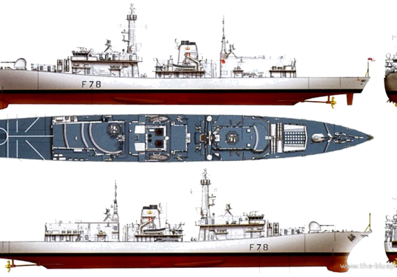 Корабль HMS Kent F78 (Type 23 Frigate) - чертежи, габариты, рисунки