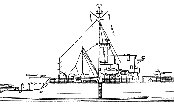 Combat ship HMS Kilchrenan (Corvette) (1943) - drawings, dimensions, pictures
