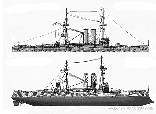 Корабль HMS King Edward VII (1905) - чертежи, габариты, рисунки