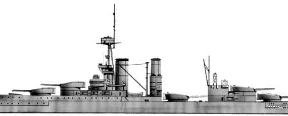 Корабль HMS King George V (Battleship) (1911) - чертежи, габариты, рисунки