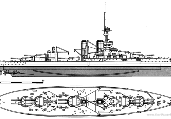 HMS King George V (Battleship) (1913) - drawings, dimensions, pictures