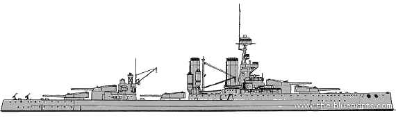 Корабль HMS King George V (Battleship) (1918) - чертежи, габариты, рисунки