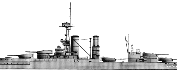 Корабль HMS King Georges V (Battleship) (1911) - чертежи, габариты, рисунки