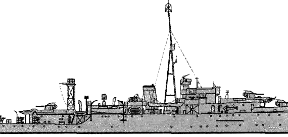 Корабль HMS Kite (Sloop) (1943) - чертежи, габариты, рисунки