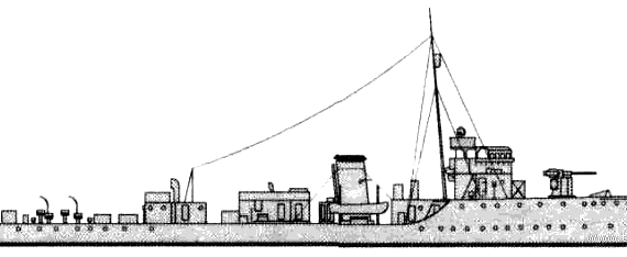 Корабль HMS Kittiwake L30 (Corvette) - чертежи, габариты, рисунки