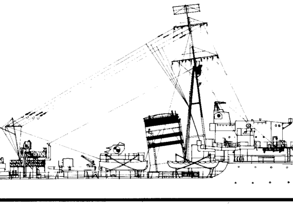 Боевой корабль HMS Laforey (1942) - чертежи, габариты, рисунки