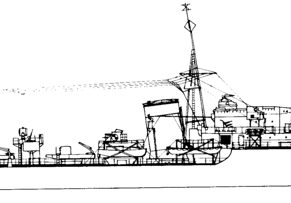Боевой корабль HMS Lance (1942) - чертежи, габариты, рисунки