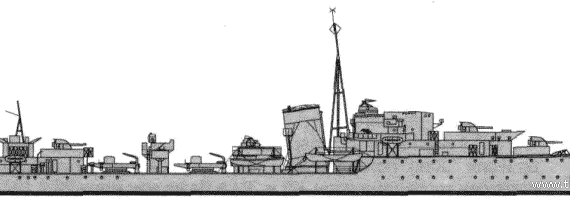 Корабль HMS Lance F87 (Destroyer) (1942) - чертежи, габариты, рисунки