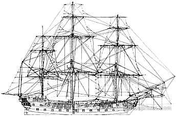HMS Leopard - drawings, dimensions, figures