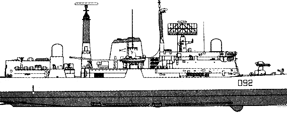 Корабль HMS Liverpool D92 (Destroyer) - чертежи, габариты, рисунки