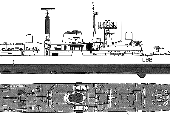 Корабль HMS Liverpool (Destroyer) - чертежи, габариты, рисунки