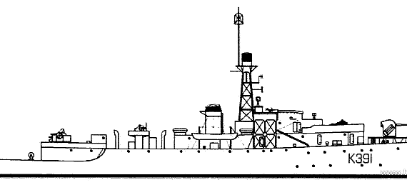 Корабль HMS Loch Killin (Frigate) (1945) - чертежи, габариты, рисунки
