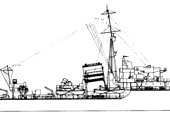 Combat ship HMS Loyal (1942) - drawings, dimensions, pictures