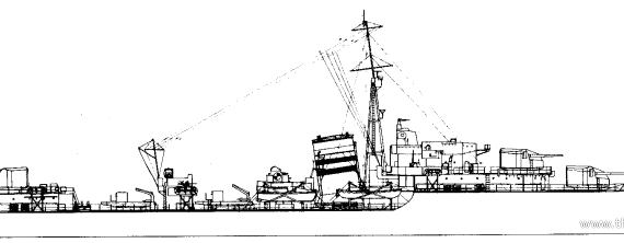 Корабль HMS Loyal F15 (Destroyer) (1942) - чертежи, габариты, рисунки