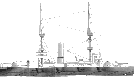 Боевой корабль HMS Majestic (Battleship) (1895) - чертежи, габариты, рисунки