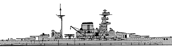 Корабль HMS Malaya (Battleship) (1937) - чертежи, габариты, рисунки