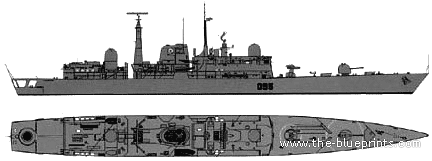 Боевой корабль HMS Manchester D-95 (Type 42 Destroyer) - чертежи, габариты, рисунки