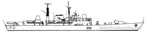Эсминец HMS Manchester D95 (Destroyer) - чертежи, габариты, рисунки