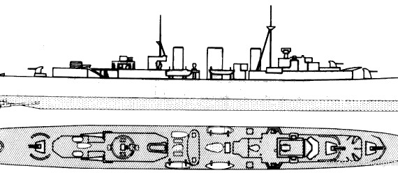 Корабль HMS Manxman (Minelayer) (1942) - чертежи, габариты, рисунки