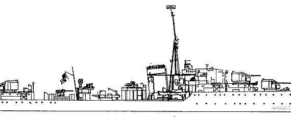 Эсминец HMS Marne (Destroyer) (1942) - чертежи, габариты, рисунки