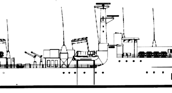 Эсминец HMS Matapan D43 (Destroyer) - чертежи, габариты, рисунки