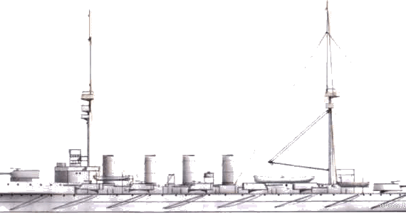 Корабль HMS Minotaur (Armoured Cruiser) (1908) - чертежи, габариты, рисунки