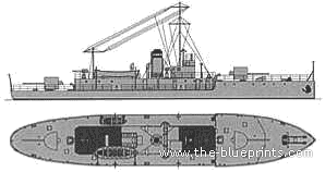 Корабль HMS Monitor (1915) - чертежи, габариты, рисунки