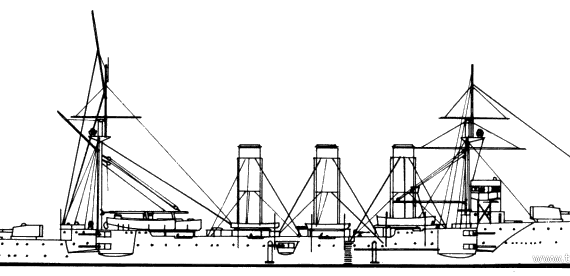 Корабль HMS Monmouth (Armoured Cruiser) (1905) - чертежи, габариты, рисунки