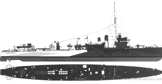 Корабль HMS Montgomery (Destroyer) (1943) - чертежи, габариты, рисунки