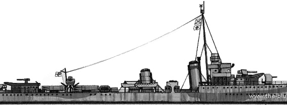 Destroyer HMS Montrose (Destroyer) (1943) - drawings, dimensions, pictures