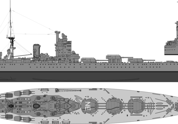 HMS Nelson (1931) - drawings, dimensions, pictures