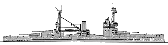 Корабль HMS Neptune (Battleship) (1917) - чертежи, габариты, рисунки