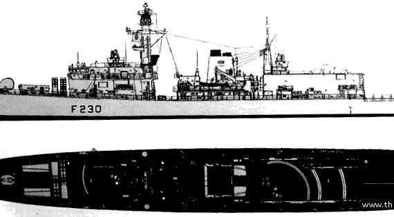 Корабль HMS Norfolk F230 (Frigate) - чертежи, габариты, рисунки
