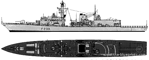 Корабль HMS Norfolk (Frigate) (1990) - чертежи, габариты, рисунки