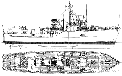 Корабль HMS Nurton M (Minesweeper) (1985) - чертежи, габариты, рисунки