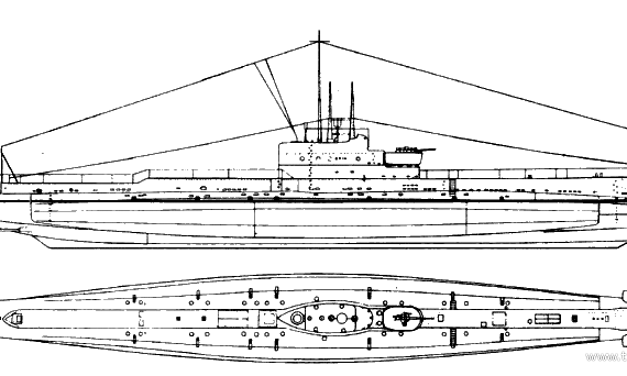 Корабль HMS Oberon (Submarine) (1939) - чертежи, габариты, рисунки