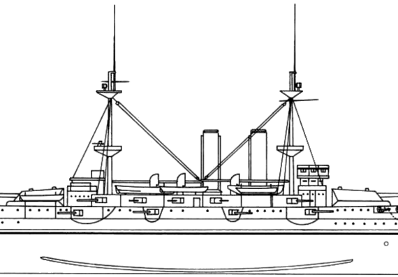 Боевой корабль HMS Ocean (Battleship) - чертежи, габариты, рисунки