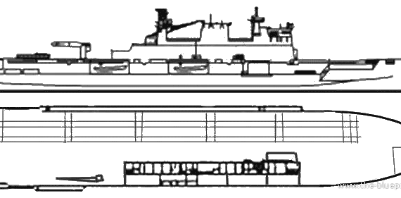 Авианосец HMS Ocean L-12 - чертежи, габариты, рисунки