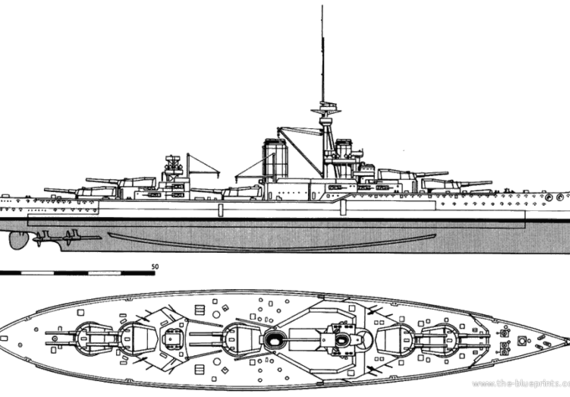 HMS Orion (Battleship) (1912) - drawings, dimensions, pictures