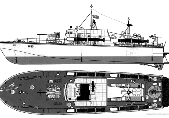 Корабль HMS P-150 Perkasa (Torpedo Boat) - чертежи, габариты, рисунки