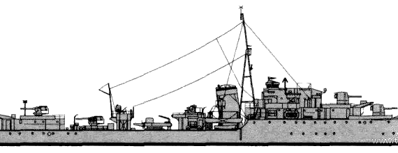 Эсминец HMS Pakenham (Destroyer) (1943) - чертежи, габариты, рисунки
